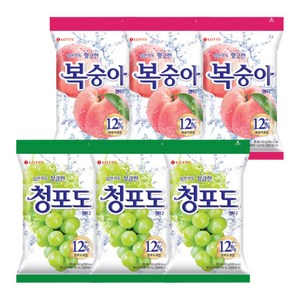 롯데제과 청포도캔디 + 복숭아캔디, 3세트, 306g