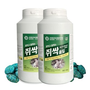 잘먹고 잘죽는 강력 쥐약 쥐싹올킬 500g 쥐 알약 덩어리 살서제, 2개, 1개입