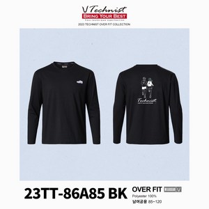 테크니스트 남녀공용 긴팔 티셔츠 23TT-86A85 BK