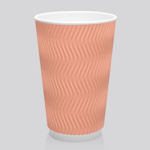 [실속형] 3중 단열 종이컵 웨이브 코랄핑크 16oz 500개, 1개