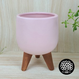 플라워앤곰 삼발이M화분 소품화분 높이16cm, [02] 핑크(pink), 1개