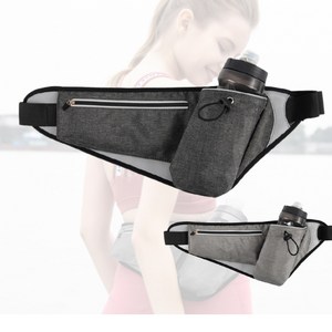 YIPINU 스포츠 물통 힙색 러닝 벨트 등산 하이킹 보틀백, 블랙