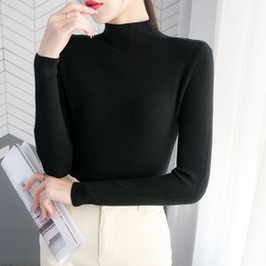 리빙노크 여성 긴팔 반목 니트 티