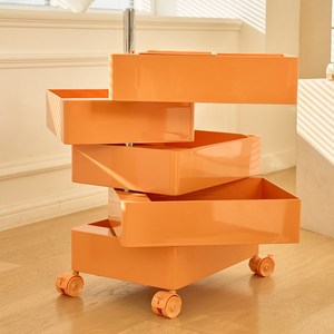 아이와비 미니멀 이동식 5단 트롤리, 오렌지