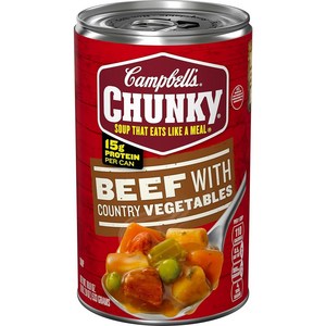 캠벨 청키 비프 베지터블 수프 553g x4팩 Chunky Soup Beef County Vegetables 18.8oz, 533g, 2개