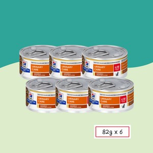 )당일발송( 힐스 캣 cd c/d stress 캔 82g 고양이 결석 비뇨기 스트레스 urinary care multicare stress chicken vege, 6개