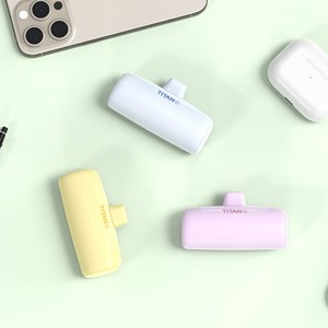 타이탄 일체형 미니 무선 도킹 보조배터리 5000mAh 애플8핀, 8핀, 버터 밀크, SPE-PA5GPQ8P