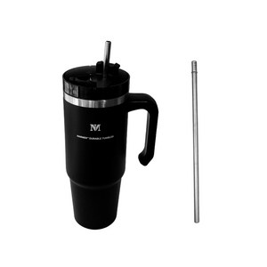 나르메르 듀라블 스텐 텀블러 890ml 리유저블 컵 콜드컵 보온 보냉 대용량 텀블러, 블랙, 1개