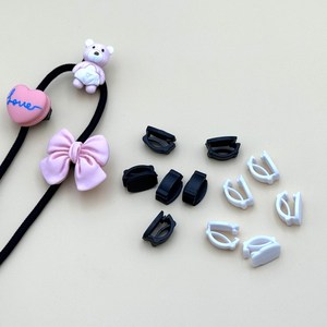 신발끈 클립 운동화끈 리폼 꼬다리 슈꾸재료, 블랙, 10개