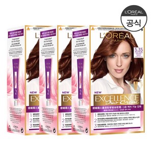 로레알파리 엑셀랑스 듀오크림 염모제, 5.35호 초코 브라운, 3개