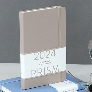 2024다이어리 업무일지 시쿼스 위시 2024 프리즘 A5 먼슬리 다이어리 그레이 날짜형 월간, 단품