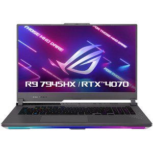 에이수스 2023 ROG 스트릭스 G17 라이젠9 라이젠 7000 시리즈 지포스 RTX 4070, Eclipse Gray, 2TB, 32GB, Free DOS, G713PI-LL005