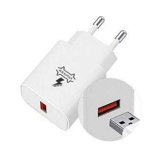 메니폭스 USB-A 18W 12V 고속 충전 어댑터, 화이트, 1개