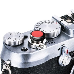 JJC 후지 XT5 X-E4 니콘 ZF 라이카 카메라 X100V 셔터 소프트버튼, 1개, 디럭스 [블랙_레드], 디럭스