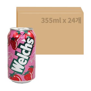 웰치스 딸기 탄산음료, 355ml, 24개