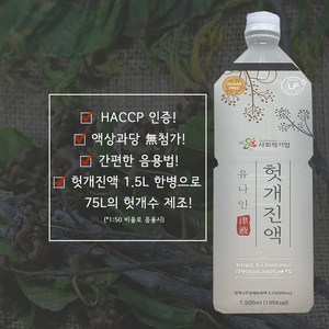 해썹유나인 헛개진액 12리터 (1.5Lx8병) / 음료베이스 손님접대용 대용량 음료수, 1.5L, 8개