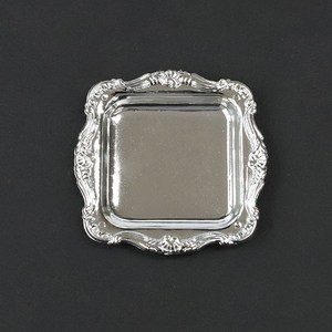 미니엔틱쟁반 사각 은색 (10개입)