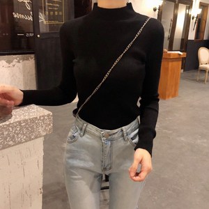 페이퍼코 여성 데일리 반목 니트 반폴라티