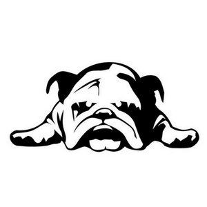 차량용 빼꼼 강아지 포인트 스티커 프렌치 불독 보더콜리 자동차 포인트 데칼, 1개, 불독 블랙