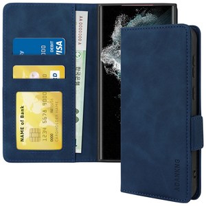 삼성 갤럭시 S22 플러스 울트라 5G 지갑형 카드수납 다이어리 휴대폰리 케이스 S22 plus ulta Leathe wallet case 적용+지문인식 보호필름 증정 풀세트