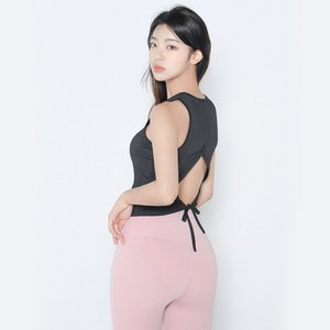 [뮤즈마인] 마롱 뒷트임 기능성 슬리브리스 - 4컬러 나시 민소매 백포인트 폴댄스 상의 폴웨어 요가복 필라테스 헬스 수영복 비치웨어