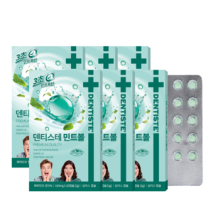 덴티스테 민트볼 20입, 40g, 6개