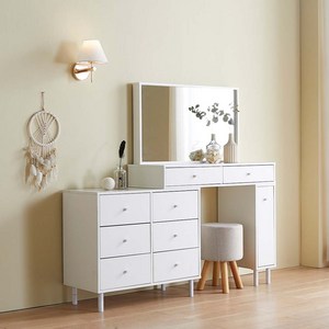 파로마 홈즈 블랑 확장형 화장대 일반거울 화이트, 홈즈_3단6칸 HPN343-1