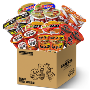 스낵24 인기라면 16입 소컵라면세트, 1세트