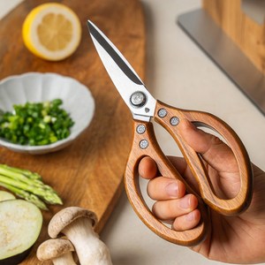 얀뮬러 아카시아 우드 다용도 주방 가위, 혼합색상, 1개