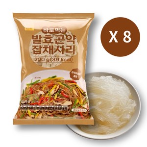 [불지 않고 불릴 필요도 없는 바로먹는] 빼빼곤약 39kcal 발효곤약 잡채사리, 8개, 200g