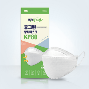 휴그린KF80 [중형 1매입 개별포장] 국내제조 숨쉬기편한 걸리버인쇄, 1개입, 1개, 화이트
