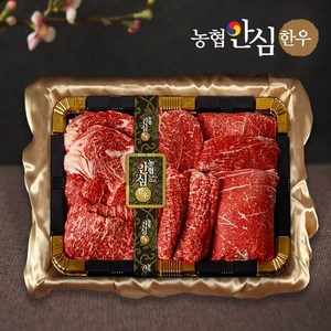 농협안심한우 1등급 선물세트 냉장 등심 채끝 구이용 불고기 국거리, 1등급 한우세트 1.4kg