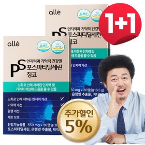 포스파티딜세린 식약청인증 징코 기억력 인지력 개선 알레, 30정, 2개