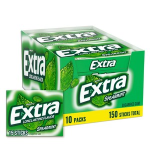 엑스트라 스페어민트 무설탕 껌 EXTRA Speamint Sugafee Gum, 460g, 2박스