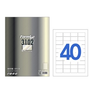 폼텍 라벨지 LB-3102 광택 40칸 100입, [1010515]단일상품