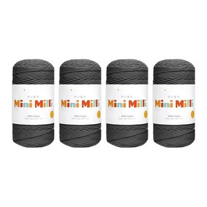[삼성모사] 미니밀리실 250g 코튼 순면 가방 모자 마크라메 뜨개실, 725 그레이, 4개