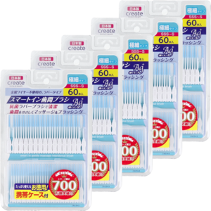 일본 치간칫솔 스마트인 치아케어 휴대용 부드러운 실리콘 타입 SSS-S 60개입 5세트, 0.5mm, 5개