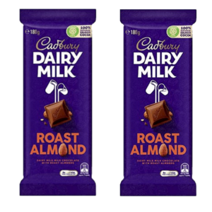 캐드버리 데어리 밀크 로스트 아몬드 초콜릿 블럭 Cadbuy Daiy Milk Roast Almond Chocolate Block, 2개, 180g