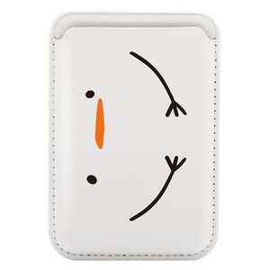 어라운드집 Just Live 맥세이프 가죽 카드 지갑, 01 눈사람, 1개