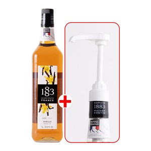 1883 바닐라 시럽 1000ml+1883 범용 시럽 펌프 화이트 세트, 1L