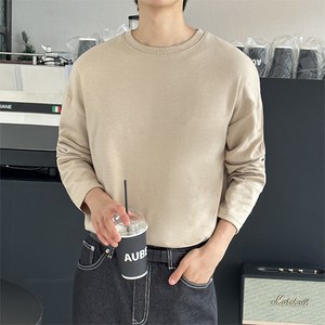 딥스토어 남자 빅사이즈 15컬러 특양면 무지 오버핏 긴팔티셔츠