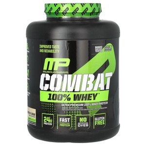 MusclePharm 컴배트 100% 유장 단백질 쿠키 앤 크림 5 lbs (2269 g) 2269g 1개