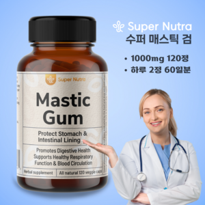 미국빠른직구 수퍼누트라 매스틱검 1000mg 120정 60일분, 1개