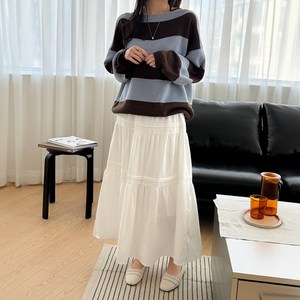 데일리앤 유니피 밴딩 플레어 여름 롱스커트 데일리 캉캉 치마