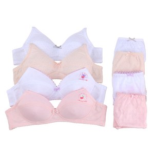 르브니 주니어 2단계 속옷 브라팬티 8종세트 코튼소재 노와이어 AA컵 학생브라 초등학생 중학생 여자아이 브라 팬티