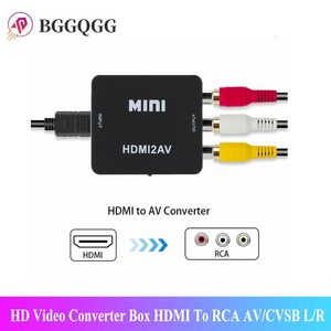 모니터받침대 bggqgg mini 1080p hdmi to av   converter hd, 검은 색, 0.5m
