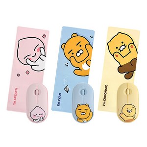 [카카오프렌즈] 데스크 키보드 마우스 장패드 발라당+카카오 무소음 무선 마우스, 장패드 라이언+마우스 어피치