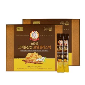 정원삼 6년근 고려홍삼정 로얄젤리스틱 2박스 쇼핑백 증정, 300g, 2개