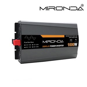 MIRONDA 순수 사인파 차량용 전력 인버터 캠핑카 용 전압 변환기 한국 KC 승인 60Hz 12V / 24V 220V MTS 용량 1000W, 1개, 용량 1000W 전압24V x 1개