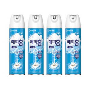 해피홈 유한양행 에어로솔 수성 살충제 무향, 500ml, 4개